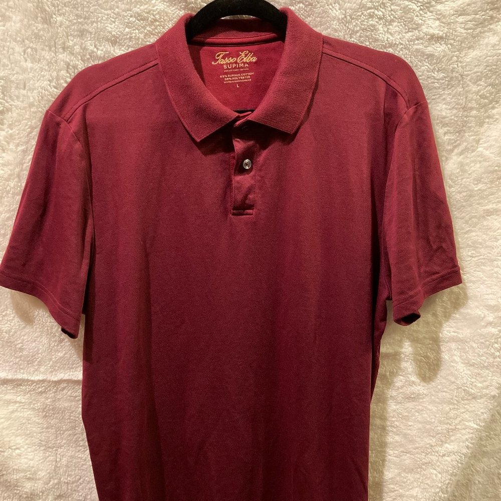 Tasso Elba Supima Cotton Blend Mens L Short Sleeve Polo